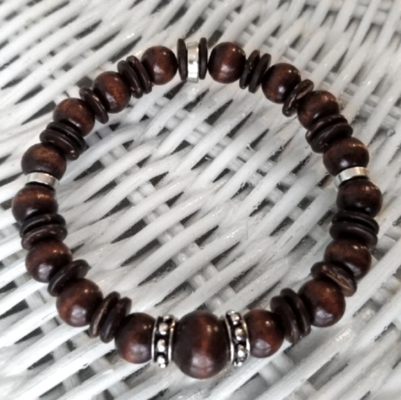 New Wood Boho Stretch Bracelet - Picture 3 of 4
